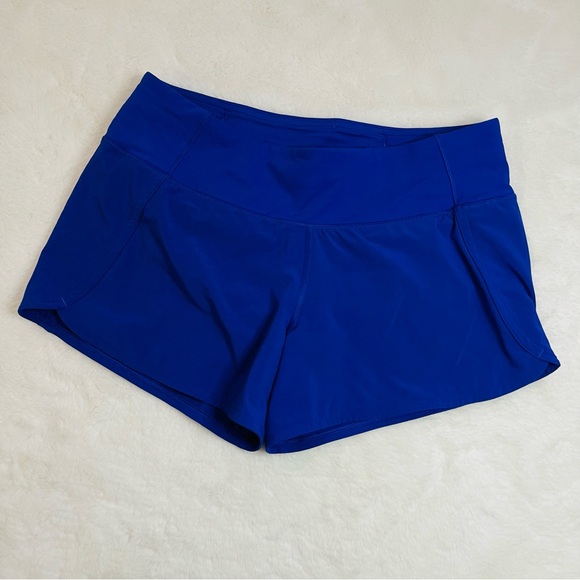 Lululemon Blue Speed Up Lined Shorts 6 - Picture 1 of 7